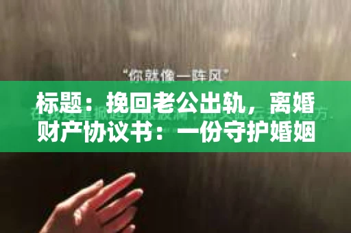 标题：挽回老公出轨，离婚财产协议书：一份守护婚姻与财产的明智选择