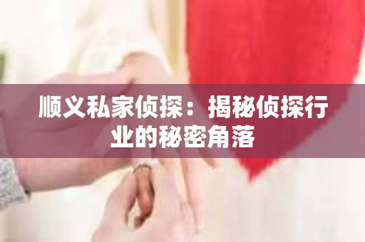 顺义私家侦探：揭秘侦探行业的秘密角落