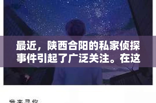 最近，陕西合阳的私家侦探事件引起了广泛关注。在这个信息爆炸的时代，隐私保护显得尤为重要。今天，我们就来聊聊这个事件，看看它背后的一些故事。