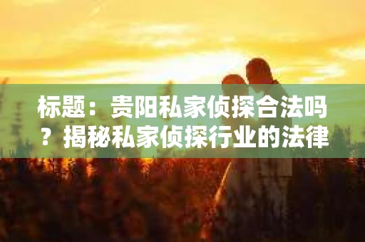 标题：贵阳私家侦探合法吗？揭秘私家侦探行业的法律边界
