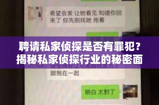 聘请私家侦探是否有罪犯？揭秘私家侦探行业的秘密面纱