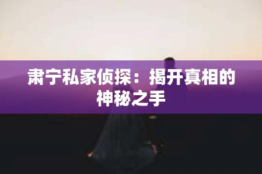 肃宁私家侦探:揭开真相的神秘之手 肃宁私家侦探:揭开真相的神秘之手