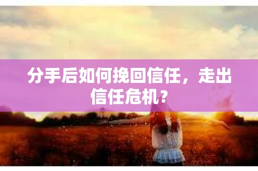 分手后如何挽回信任，走出信任危机？