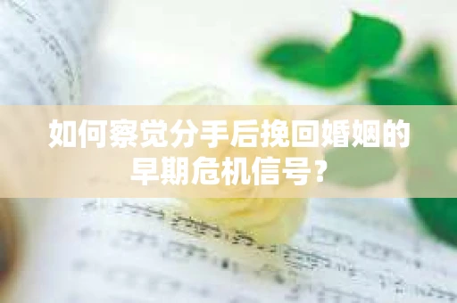 如何察觉分手后挽回婚姻的早期危机信号? 如何察觉分手后挽回婚姻的早期危机信号?