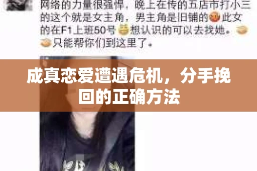 成真恋爱遭遇危机，分手挽回的正确方法