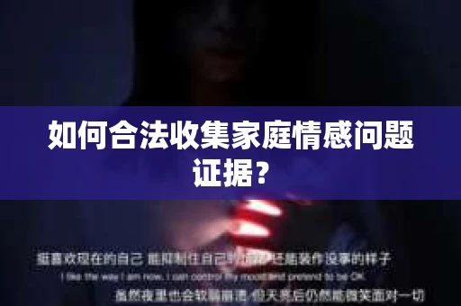 如何合法收集家庭情感问题证据？