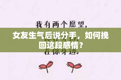 女友生气后说分手，如何挽回这段感情？